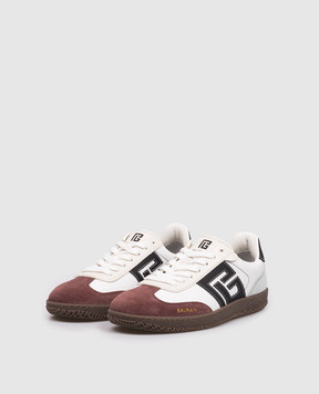 Balmain Комбіновані кросівки Swan з логотипом GM1VI360TRLV