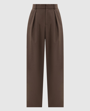 Maison Margiela MM6 Коричневые брюки с шерстью S52KA0574M36020