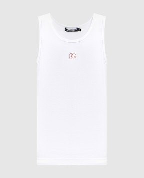 Dolce&Gabbana Білий топ в рубчик з монограмою F8V40ZGDDL8