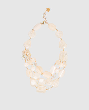 Dolman Bijoux Жовте багатошарове намисто з аплікацією 75150