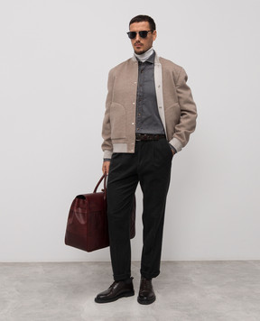 Brunello Cucinelli Сіра сорочка з бавовни MR6831718