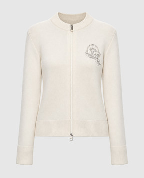 Moncler Кардиган кольору айворі з вовни і кашеміру L20939B00065M4281