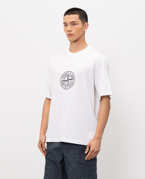 Stone Island Біла футболка з принтом логотипа L1S152100001S0362