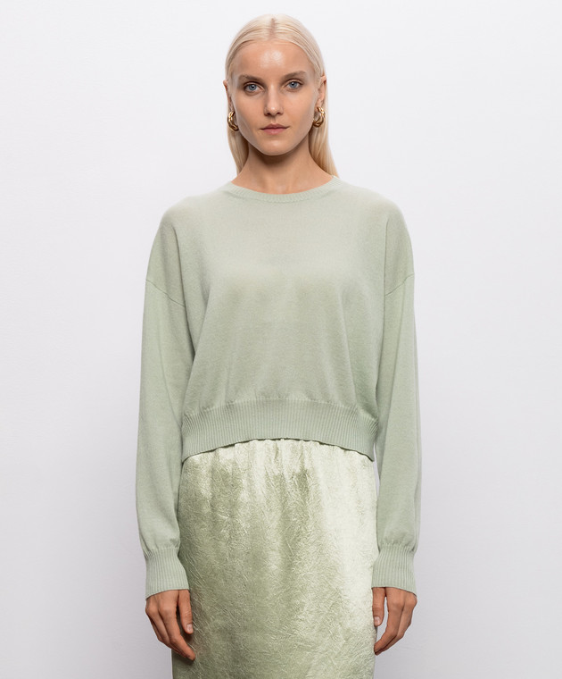 Twinset Зелений джемпер з кашеміру та шовку 262TP3294 зображення 3