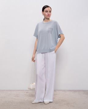 Peserico Голубой топ с льном S99180F129056V