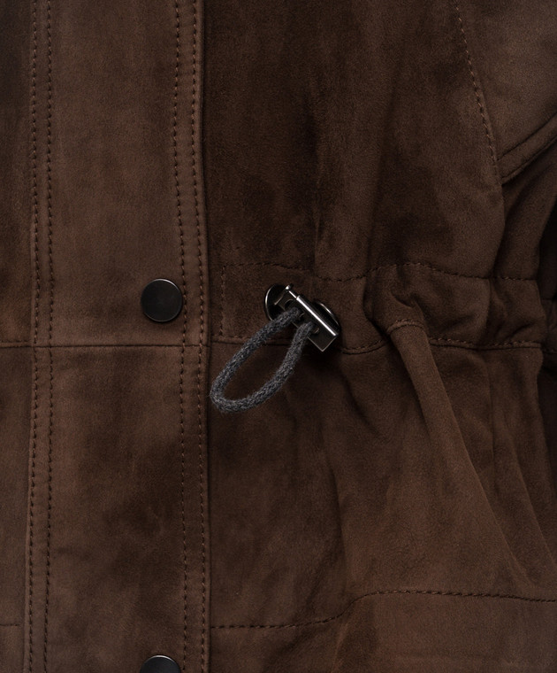 Brunello Cucinelli Коричневая замшевая куртка MPCAI7649P изображение 5
