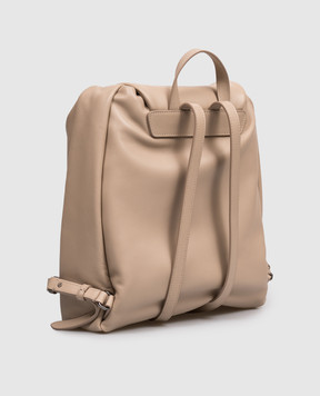 Brunello Cucinelli Бежевый кожаный рюкзак Mellow city MBGPD2662