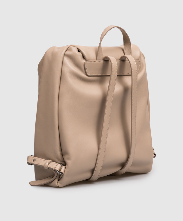 Brunello Cucinelli Бежевий шкіряний рюкзак Mellow city MBGPD2662 зображення 3