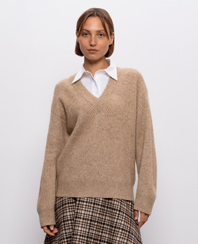 Brunello Cucinelli Бежевий пуловер з кашеміром та вовною MTX755602P