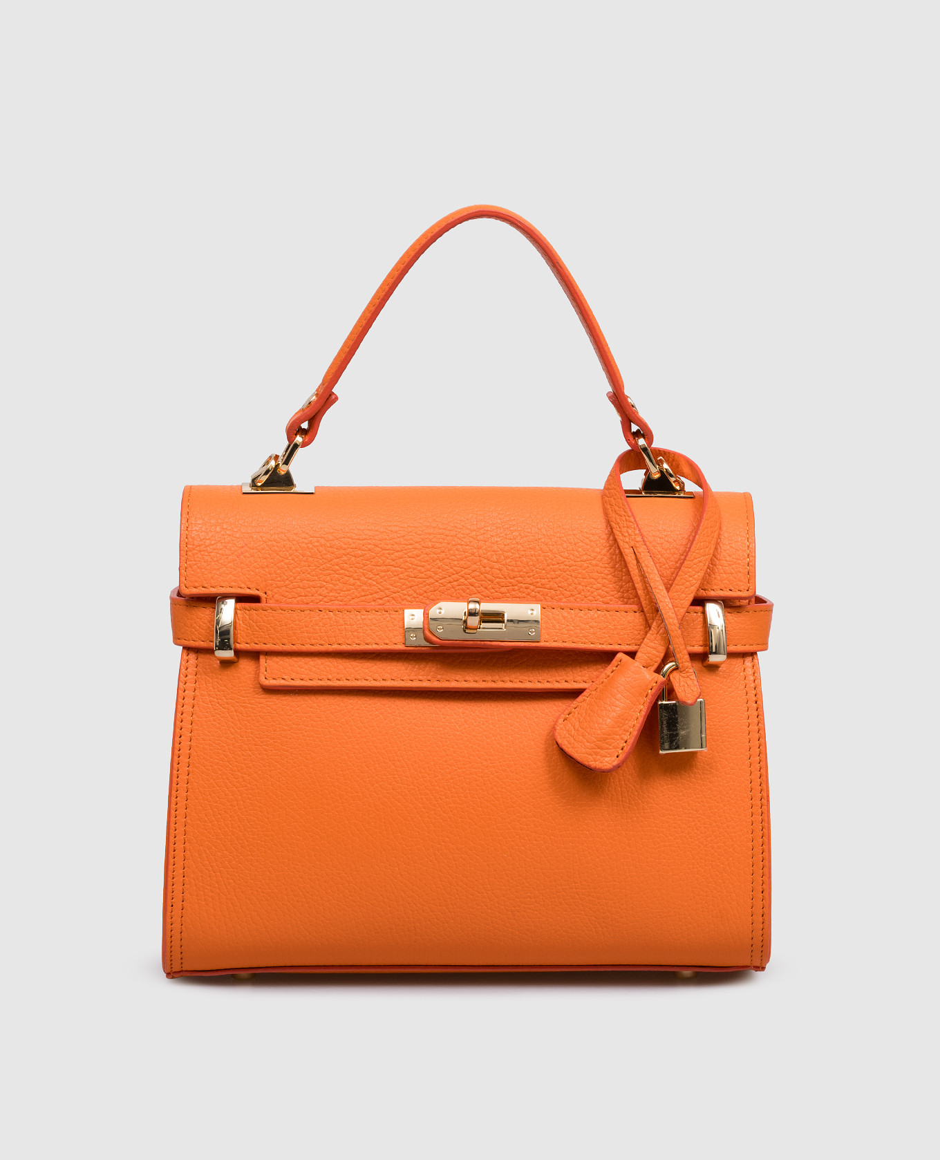 Оранжевая кожаная сумка-сетчел DOLLARO