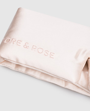 Dore & Rose Розовая маска для сна из шелка с логотипом DEEPSLEEPMASK