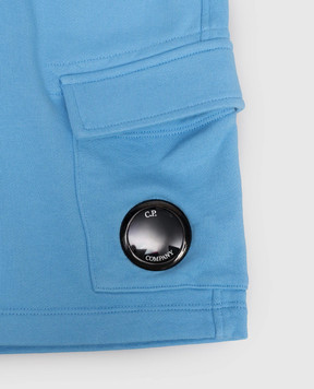 C.P. Company Детские голубые шорты с патчем логотипа CPQ002LCA6948