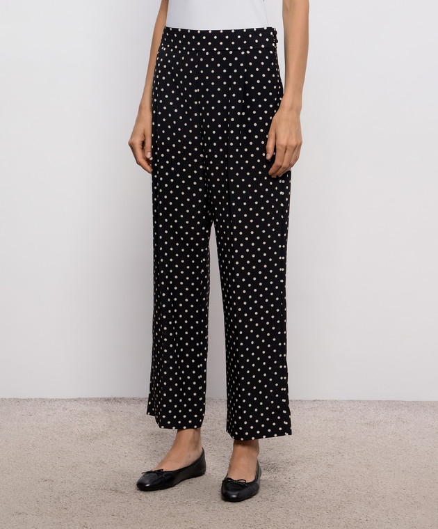 Valentino Черные брюки из шелка в горох 9B3RB7B09DW изображение 2