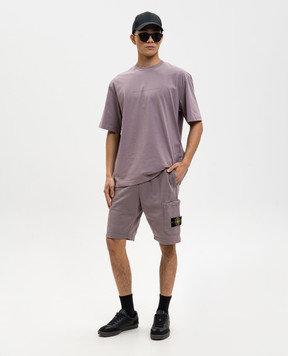 Stone Island Фіолетові шорти з патчем логотипа L1S156200011S0051
