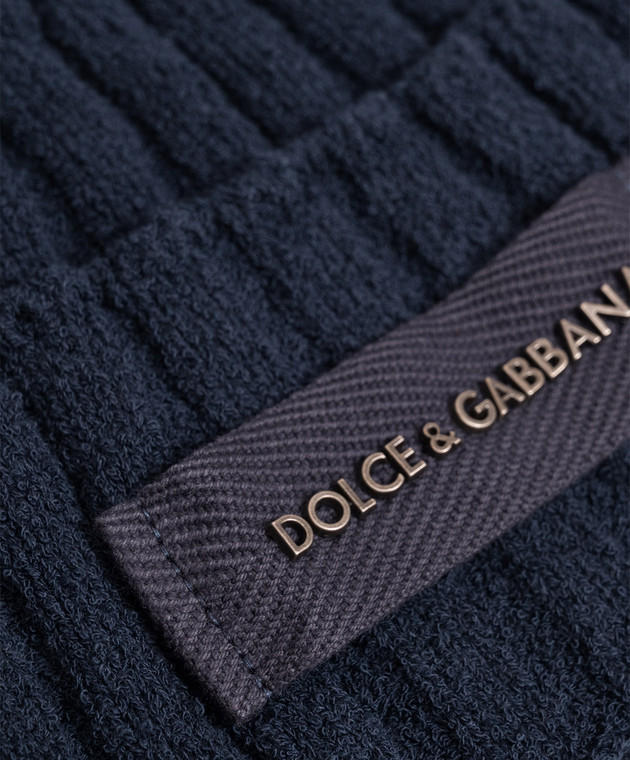 Dolce&Gabbana Синя шапка в рубчик з нашивкою логотипа GX64KTJGMLK зображення 4