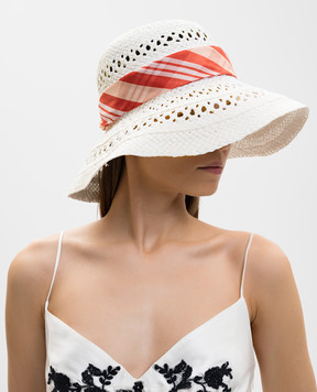 Ermanno Scervino Белая шляпа с контрастным платком D483V310QAS
