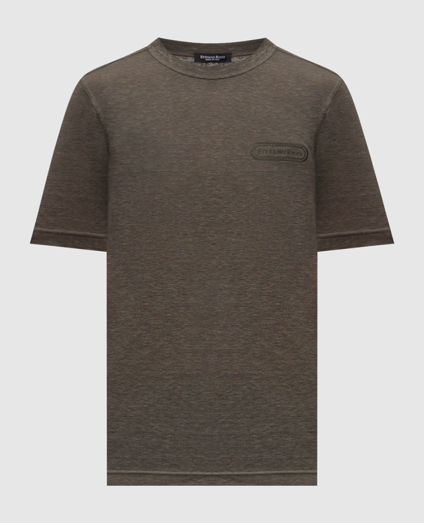 Футболка цвета хаки из льна