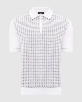 Stefano Ricci Біле поло з шовком у візерунок K616463P31F26225