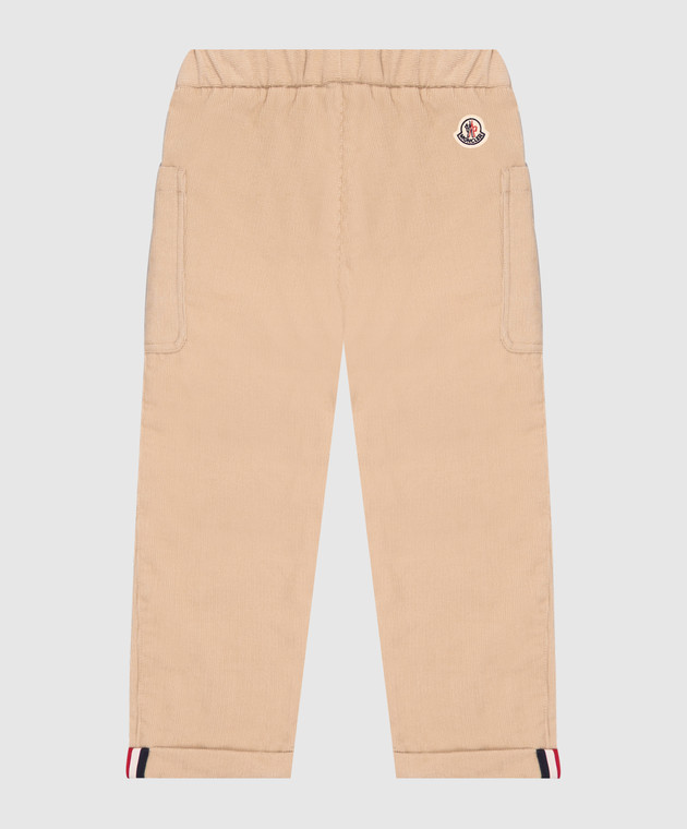 Moncler ENFANT Детские бежевые вельветовые брюки L29512A000035969O изображение 2
