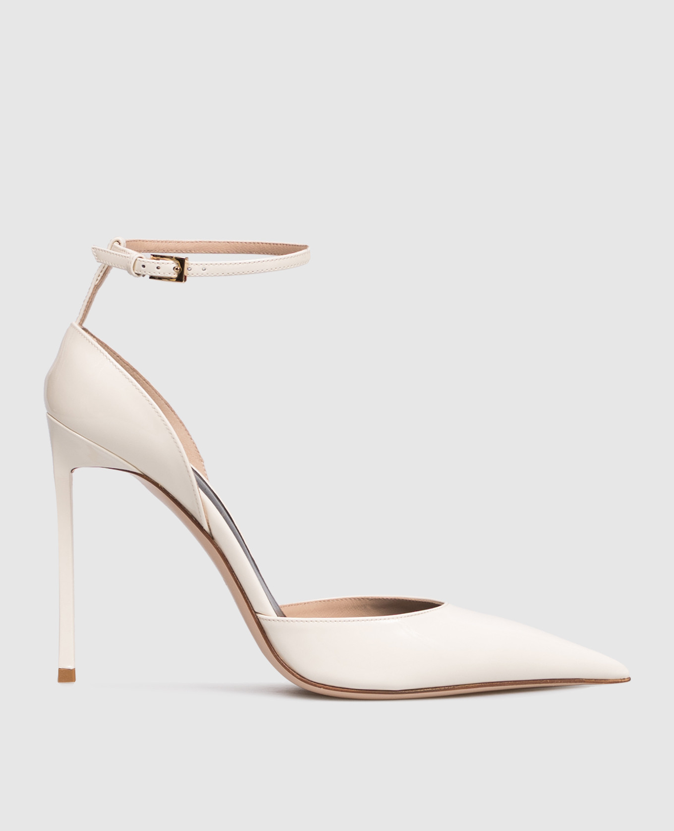 Кожаные лакированные босоножки цвета айвори VERTIGO