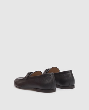 Valentino Черные кожаные лоферы из кожи оленя 9Y2S0O03AKL