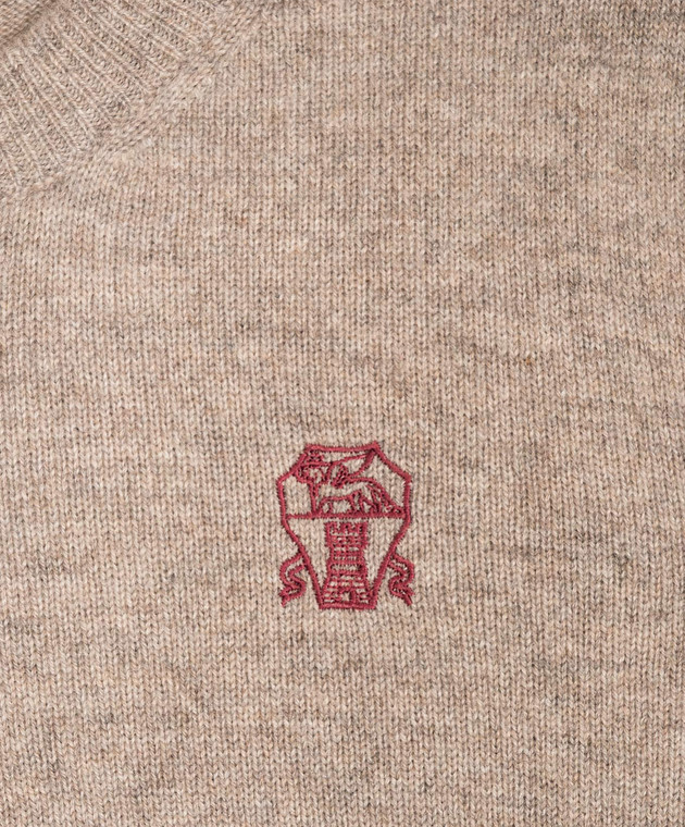 Brunello Cucinelli Детский серый джемпр из кашемира B22M10010B изображение 3