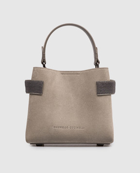 Brunello Cucinelli Замшевая сумка Essence цвета хаки MBDLD2499