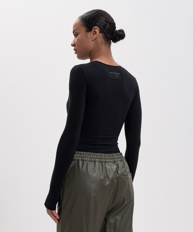 Maison Margiela MM6 Черный боди с принтом логотипа S52NA0075S20518 изображение 4