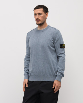 Stone Island Блакитний светр з вовни з логотипом L1S155100010S00B4