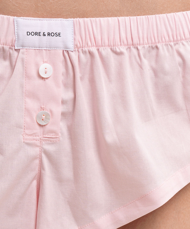Dore & Rose Рожева піжама з вишивкою логотипа COTTONPOPLINSHORTSET зображення 4