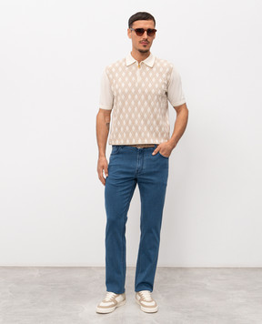 Stefano Ricci Сині джинси з монограмою логотипа MFT61B2110TR141L