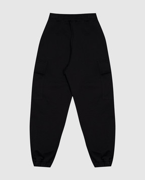 Fendi Дитячі чорні джогери-карго з нашивкою JUF1715V0