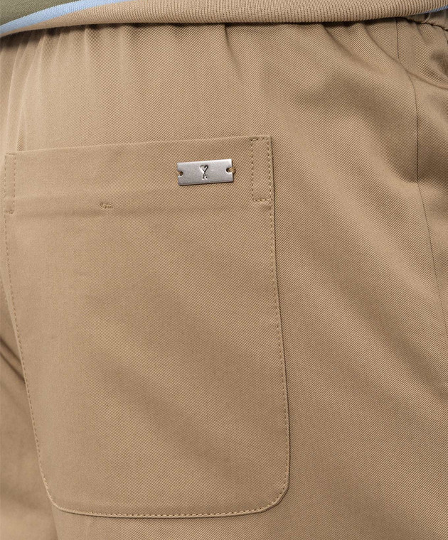 Ami Paris Бежеві штани з бавовни HTR868CO0214 зображення 5