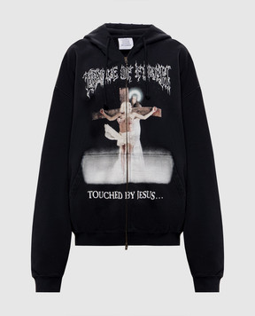 Vetements Черная спортивная куртка COF JESUS MH27ZU208Bw
