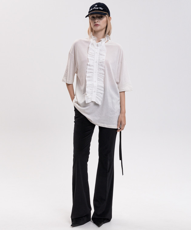 Ann Demeulemeester Футболка Idun кольору айворі з коміром B0014674FA206 зображення 2