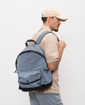 Stone Island Дитячий блакитний рюкзак з логотипом L1S169200003S0064