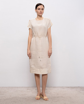 Peserico Бежева сукня з льону S02413A02600