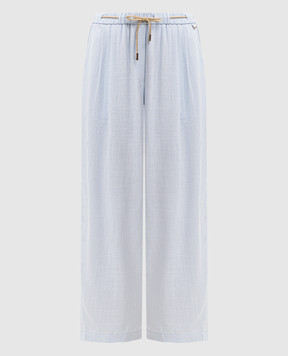 Herno Голубые брюки с льном PT000222D12689