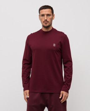 Brunello Cucinelli Бордовый лонгслив с эмблемой M0B131370