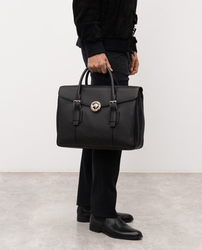 Stefano Ricci Чорний шкіряний портфель з емблемою ND032GPVD