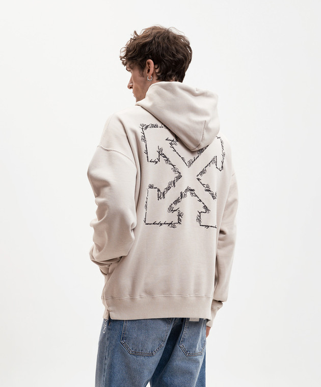 Off-White Бежеве худі з вишивкою 44MBB085S26F004 зображення 4