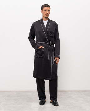 Zimmerli Чорний халат із шовку 600075131067