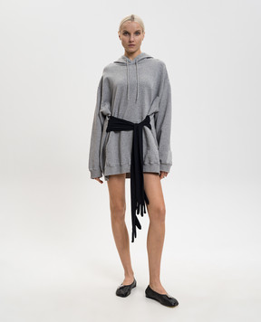 Maison Margiela MM6 Сіра меланжева сукня-худі S52DA0083M25025