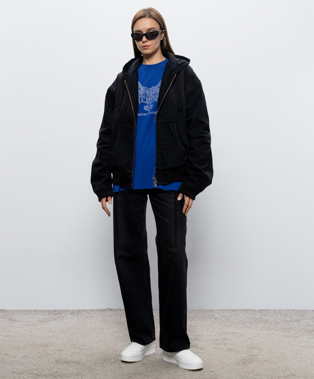 Vetements Синий лонгслив с принтом MH27LS200BL изображение 2