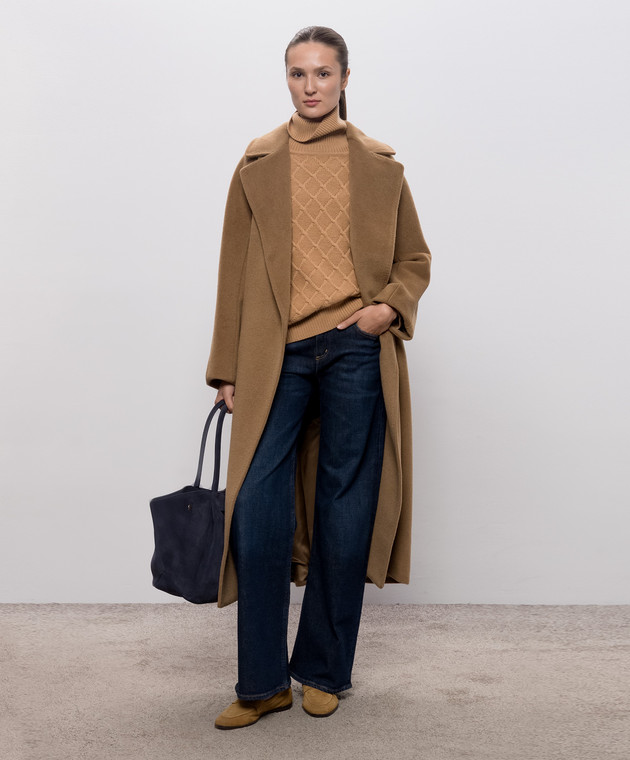 Max Mara Коричневий светр BAMBOLA з вовни і кашеміру MXMBAMBOLA зображення 2