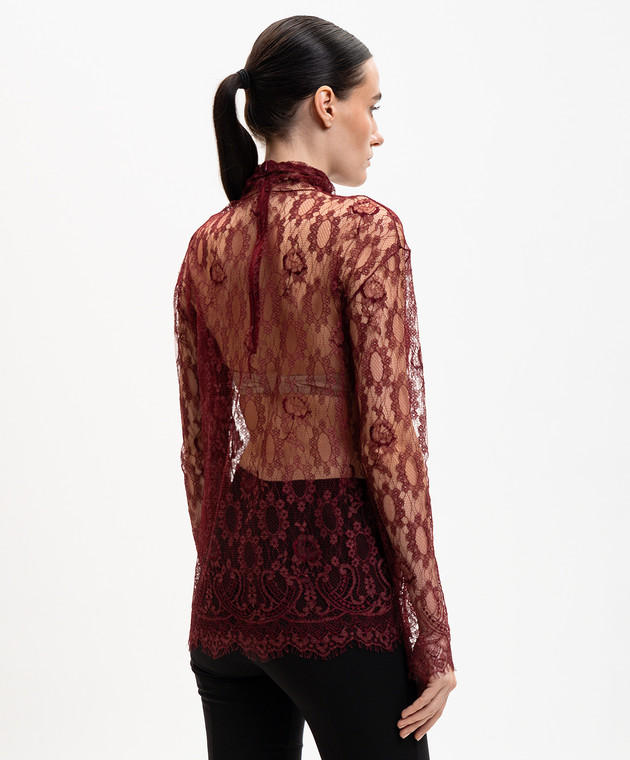 Dolce&Gabbana Бордовий топ з мережива F7BV7TILMDL зображення 3