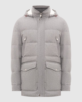 Brunello Cucinelli Сіра пухова куртка з вовни MM4701823