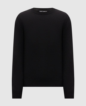 Dolce&Gabbana Чорний светр з вовни з нашивкою логотипа GXX02TJDVIH