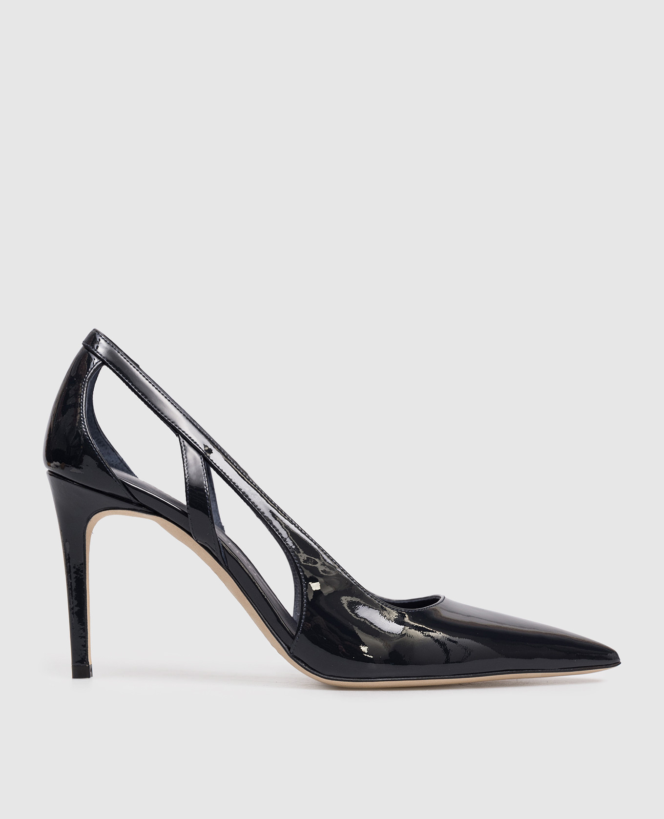 

Синие кожаные лакированные туфли Stuart, Синий, Туфли