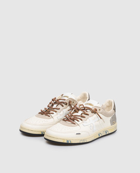 Premiata Бежевые кожаные кроссовки BSKT CLAY BSKTCLAY8163